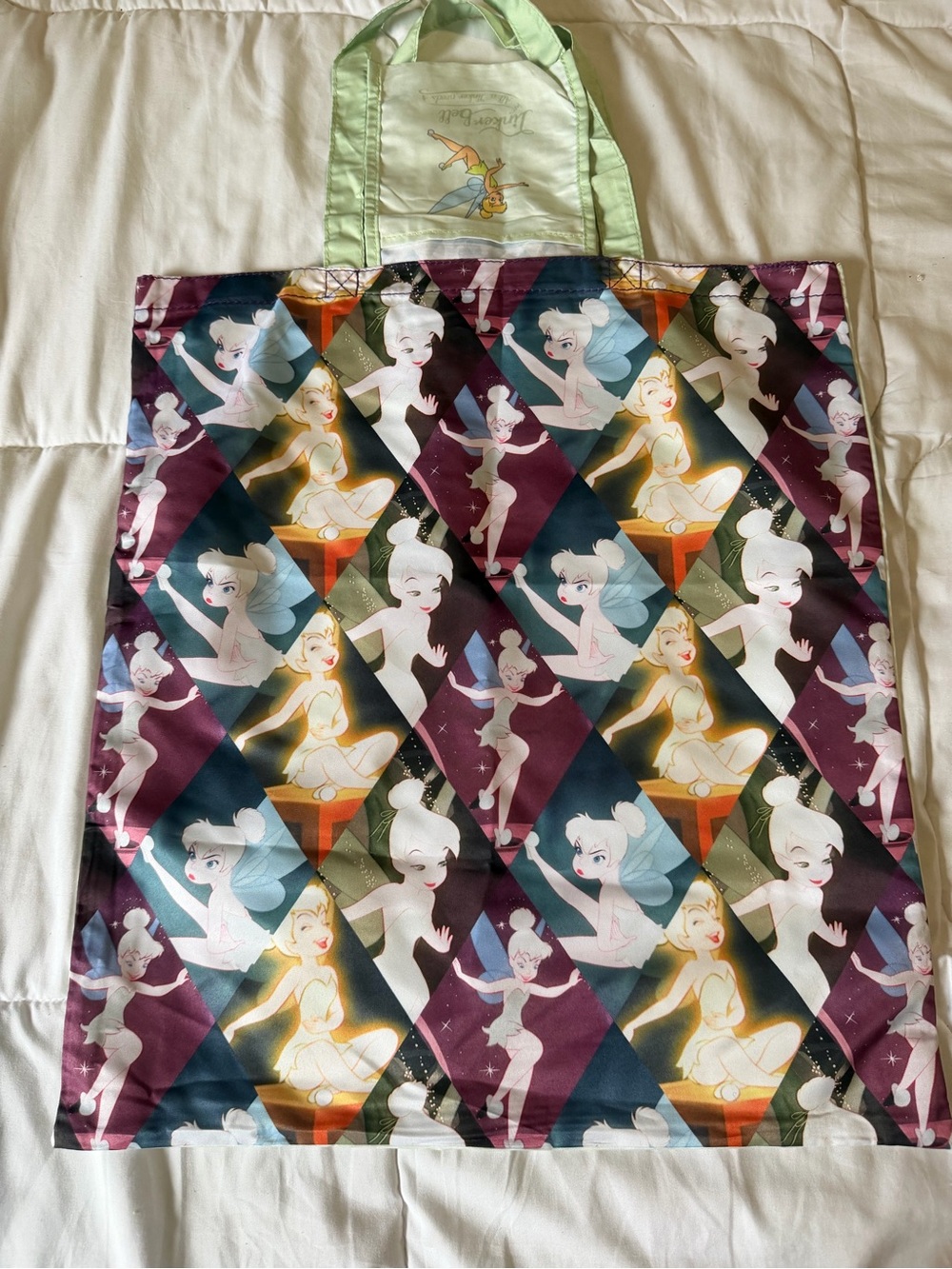 Tinker Bell Patterned Reusable Tote Bag - Multi-Color